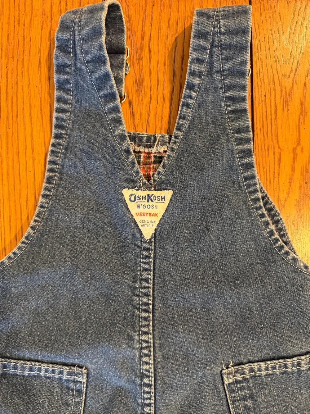 VTG OshKosh B’Gosh Vestbak Flannel Lined Overalls, 3T, carpenter, paper label